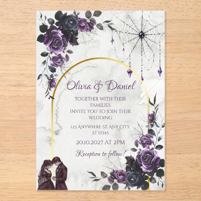 Faire-part de mariage gothique (Recto)