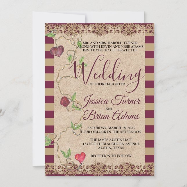 Faire-part de mariage gothique (Devant)