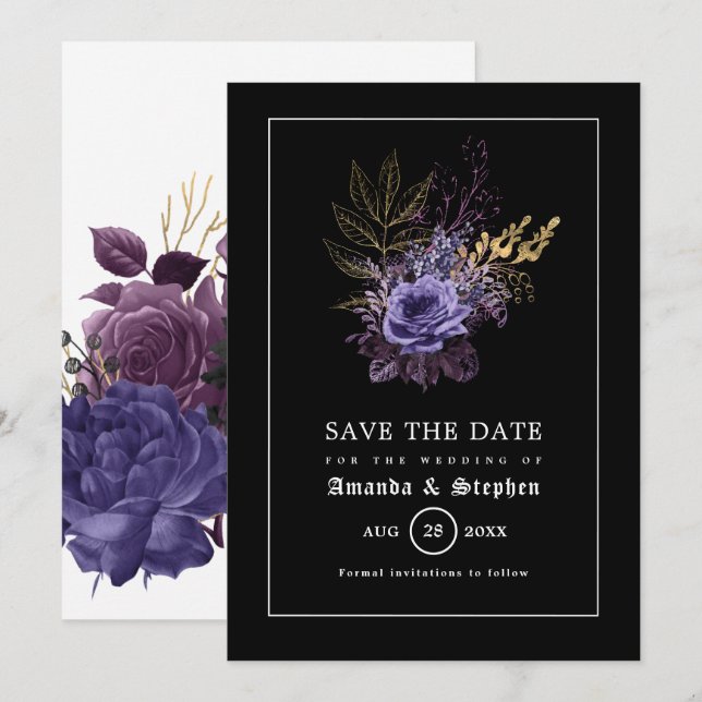 Faire-part de mariage gothique (Devant / Derrière)