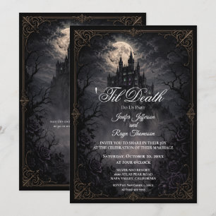 Faire-part de mariage gothique Château hanté