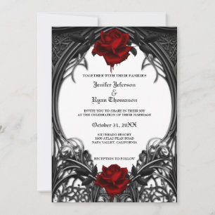 Faire-part de mariage gothique d'Halloween