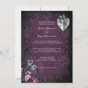Faire-part de mariage gothique d'Halloween