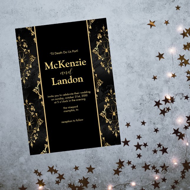 Faire-part de mariage gothique d'Halloween avec ar (Créateur téléchargé)