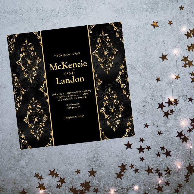 Faire-part de mariage gothique d'Halloween avec ar (Créateur téléchargé)