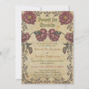 Faire-part de mariage gothique - Fleurs sombres V