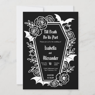 Faire-part de mariage gothique glamour Till Death
