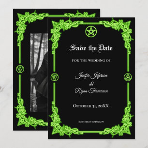 Faire-part de mariage gothique lueur violette enso