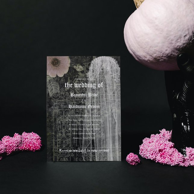 Faire-part de mariage gothique nocturne de la mari (Créateur téléchargé)