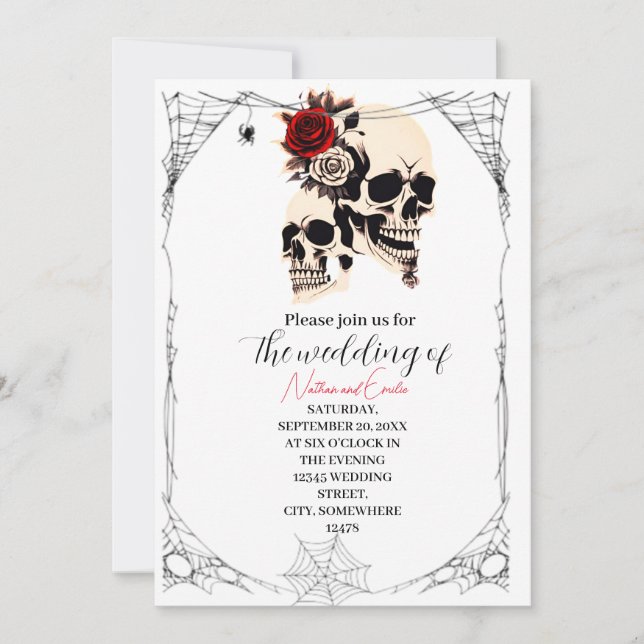 Faire-part de mariage gothique romantique (Devant)