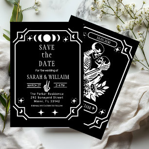 Faire-part de mariage gothique Tarot noir pour ann