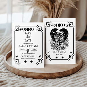 Faire-part de mariage gothique Tarot noir pour ann