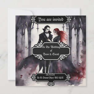 Faire-part de mariage gothique/vampire