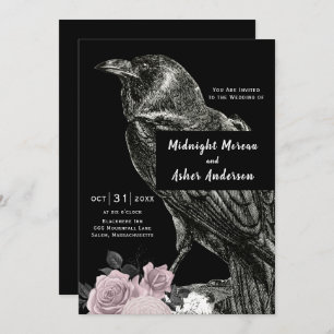 Faire-part de mariage gothique vintage