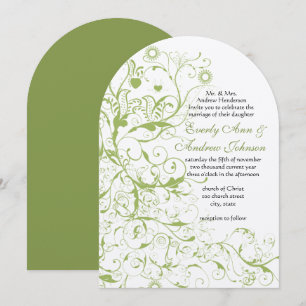 Faire-part de mariage Greenery Birds & Swirls #17