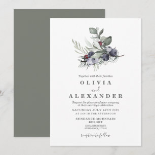 Faire-part de mariage Greenery et Baies d'hiver