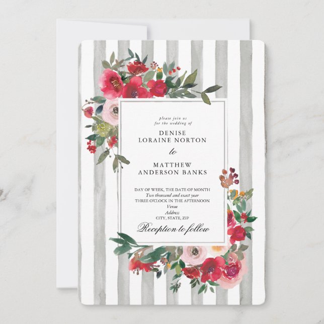 Faire-part de mariage gris Antarctique (Devant)