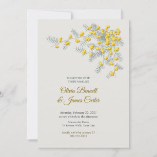 Faire-part de mariage gris colombe avec brindilles