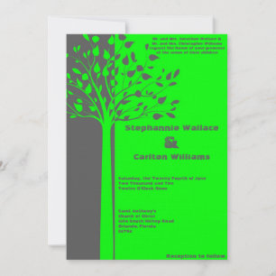 Faire-part de mariage gris/néon vert