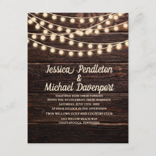 Faire-Part de Mariage Guirlande de Lumieres en Boi
