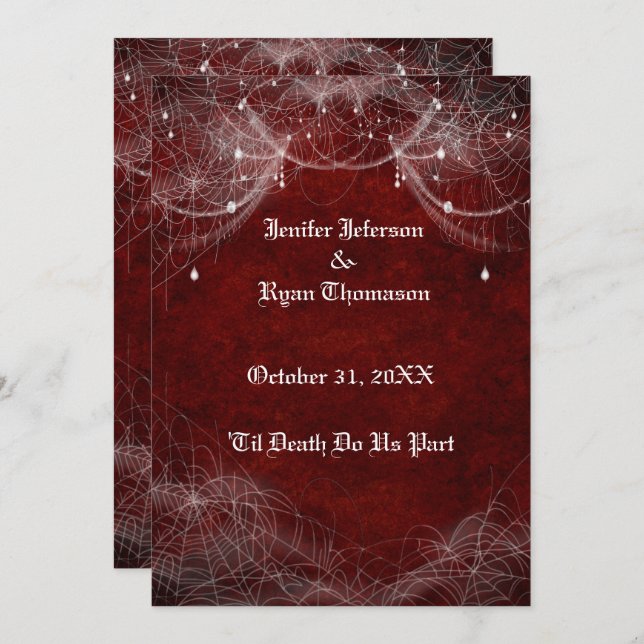 faire-part de mariage halloween (Devant / Derrière)