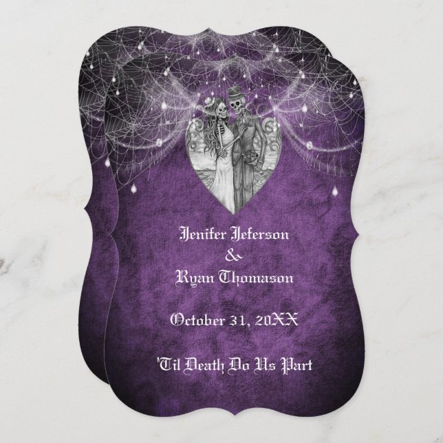 faire-part de mariage halloween (Devant / Derrière)