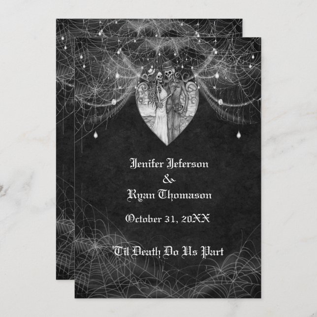 faire-part de mariage halloween (Devant / Derrière)