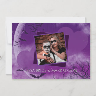 Faire-part de mariage Halloween Amour Lune Fun et