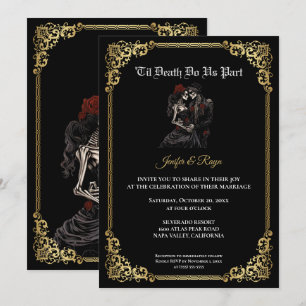 Faire-part de mariage Halloween gothique sombre