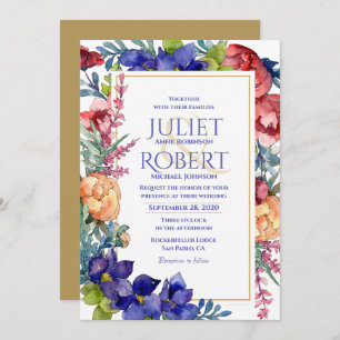 Faire-part de mariage Happiness Watercolor Flora