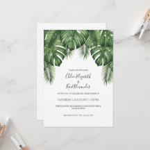 Faire-part de mariage Hawaïen à feuille de palmier