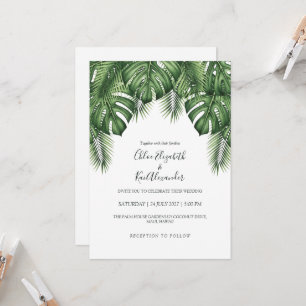 Faire-part de mariage Hawaïen à feuille de palmier