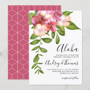 Faire-part de mariage hawaïen Feuille Lusace