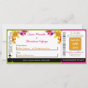 Faire-part de mariage Hawaiian Exotic Boarding Pas