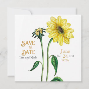 Faire-part de mariage Helianthus Save the Date