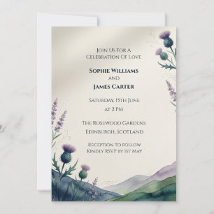 Faire-part de mariage Highland Thistle