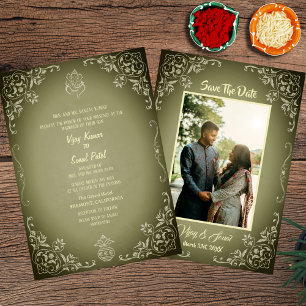 Faire-part de mariage hindoue indienne avec image 