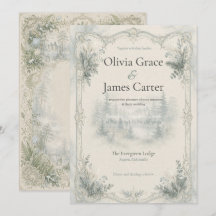 Faire-part de mariage hivernal de la forêt toile f