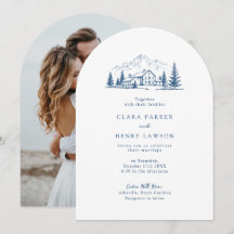 Faire-part de mariage hivernal et naval en forme d