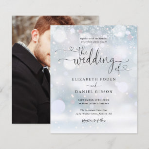 Faire-part de mariage hivernal photo sur budget