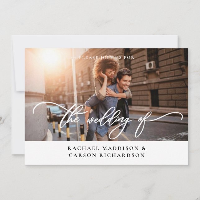 Faire-part de mariage horizontal 3BF Mod Photo & C (Devant)
