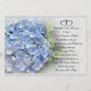 Faire-part de mariage Hydrangea et dentelle