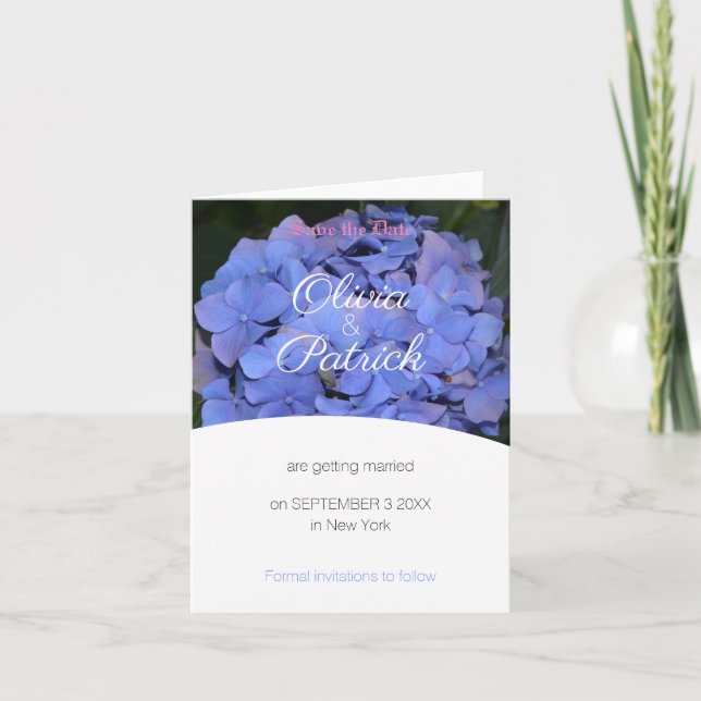 Faire-part de mariage Hydrangea Violet Pastel (Devant)