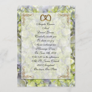 Faire-part de mariage Hydrangeas et dentelle