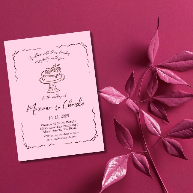 Faire-Part de Mariage Illustration Rose Fantaisist (Créateur téléchargé)