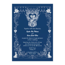 Faire-part de mariage illustré sur le thème de la