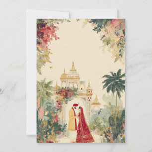 Faire-part de mariage indien aquarelle