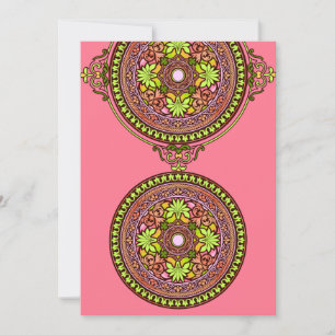 Faire-part de mariage indien de disques roses