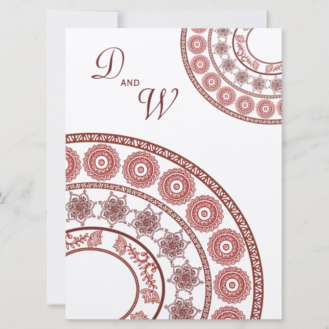Faire-part de mariage indien de Mehendi de henné (Devant)