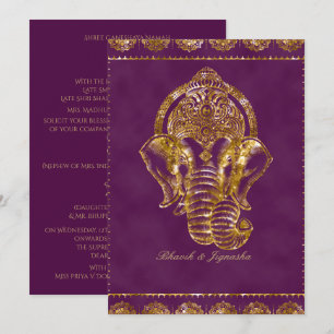 Faire-part de mariage indien de Parties scintillan