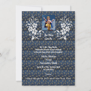 Faire-part de mariage indienne avec Ganesha auspic